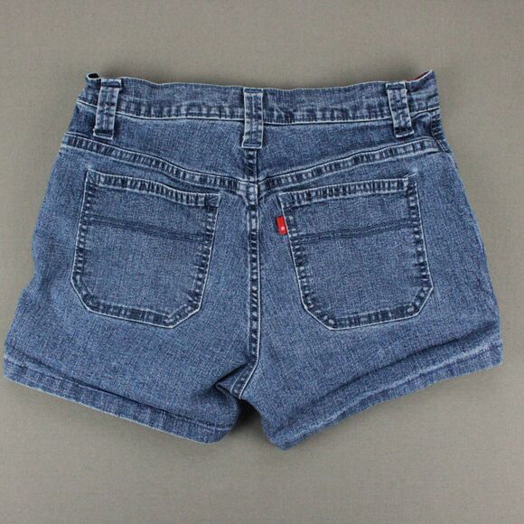 Levis Jeans Shorts Women 10 Blue Mom Medium Wash Stretch Denim Slash Pocket VTG - Picture 8 of 8